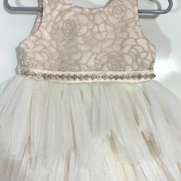 American Princess Cream & Pink Formal Dress - Picture 3 of 7